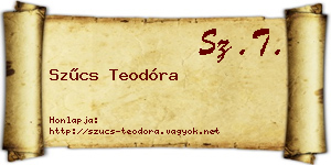 Szűcs Teodóra névjegykártya